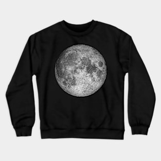 Faded-Style Full Moon Design Crewneck Sweatshirt